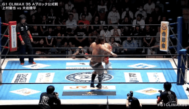 Oiwa tries to end it with the Discus Lariat, but Yuya says taste my counter arm drag to arm bar!