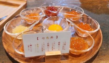 Ikura sampler that I ate in Tokyo