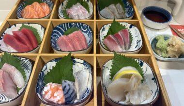 I ordered a sashimi mori and got a lot more than I was expecting. It almost felt like a food challenge / chef gave a complimentary nigiri.