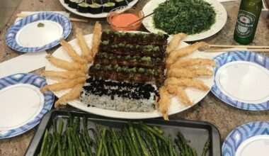 The spread my dad and I made for the family