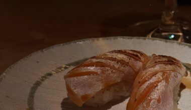 Torched Sake Salmon Nigiri.