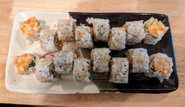 Getting better at homemade spicy crab rolls!