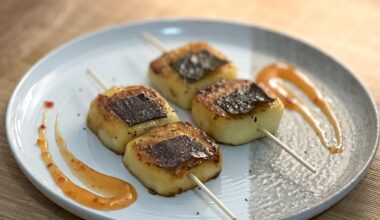 Homemade potato mochi