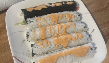 My first attempt at sushi rolls lol