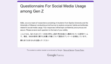 Survey for Gen Z social media use in Japan