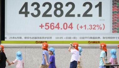 Nikkei stock index hits new record above 43,000 after Wall St. gains