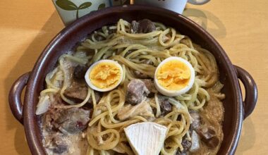 若鶏の豆乳パスタでおはようございます