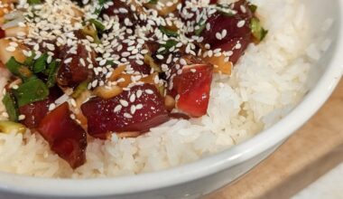 Ahi poke and rice