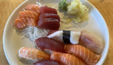 Sashimi/nigiri combo from Mama’s Sushi & Teriyaki in my hometown.