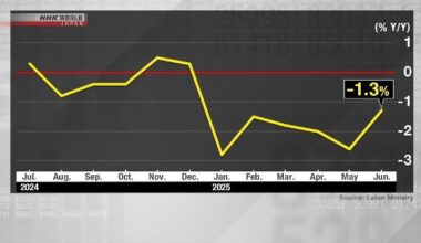 Japan's real wages dropped for 6th month in June