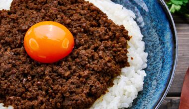 Japanese keema (dry) curry with egg