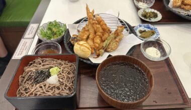 Cold soba and crispy tempura is the perfect combo for a hot summer day.