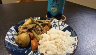 Nikujaga and brown rice