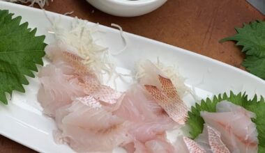 Snapper I brought home from the Bahamas plus some Japanese clear soup made with the rest.