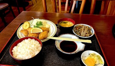 A plate full of umami and harmony, This washoku set brings nagomi to the table. A crispy katsu, warm miso, and shun flavors that touch the kokoro.          いただきますみんなさん