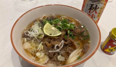 Made some beef udon last night