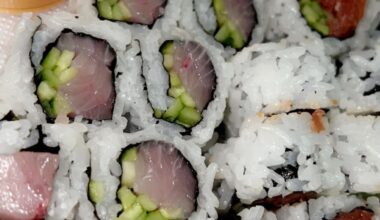 Yellowtail and spicy tuna