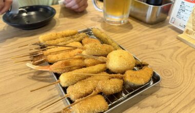 kushikatsu platter in Osaka