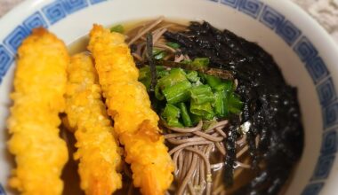 Soba with shrimp tempura