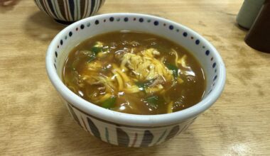 Beef curry udon with cheese