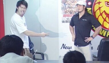 Shibata asking tanahashi to scissor him