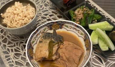 Saba no Miso-ni” (Mackerel fillets Simmered in Miso)