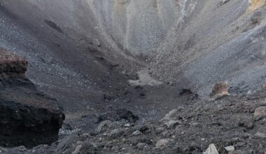 Mt. Fuji summit crater.
