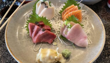 My typical lunch. I got to try big eye tuna today!