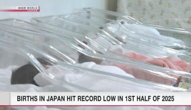 Births in Japan hit record low in 1st half of 2025
