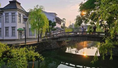 Kurashiki Bikan Historical Quarter before sunset, Kurashiki City, Okayama Prefecture [OC]
