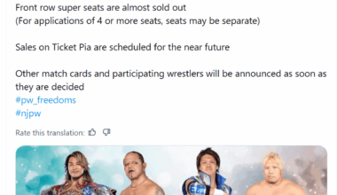 Jun Kasai, Hiroshi Tanahashi vs Toru Sugi, Tomoya Hirata 11/6 in Saitama for Freedoms wrestling.