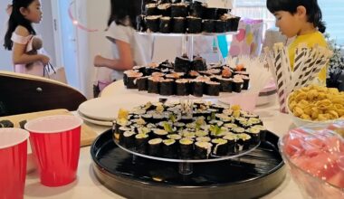 Sushi tower for birthday!!!