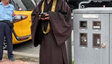 A Japanese monk spotted on the streets of Japan.