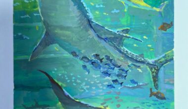 Went painting today at the Kaiyukan Osaka Aquarium with our painting club.