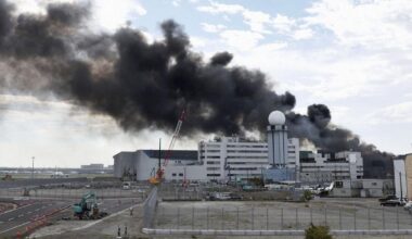 Demolition site fire burns at Tokyo's Haneda airport, flights unaffected