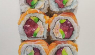My watercolor sushi paintings