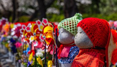 The Jizo statues of Zojoji Temple.