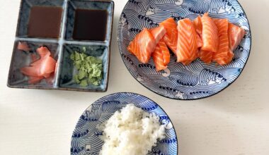 Homemade sashimi with rice