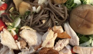 Homemade soba noodles