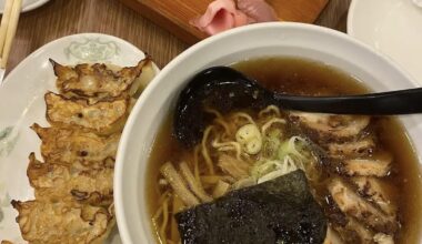 ramen gyoza sashimi ~ soooo good ~