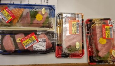 Discounted supermarket Sushi and Sashimi