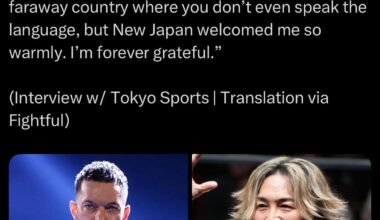 Highlight of Balor’s ToSports interview was the instant shoutout to Mad Unc (and dojo trainer) Iizuka.
