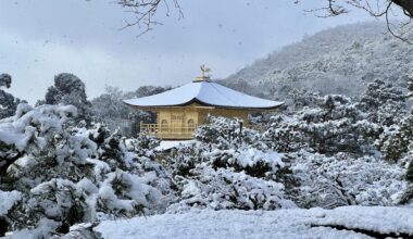 Kinkaku-ji under snow, Kyoto