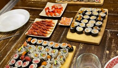 Son wanted birthday sushi, I may have overdone it