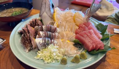 Local Sashimi plates from across the Izu Peninsula, Japan