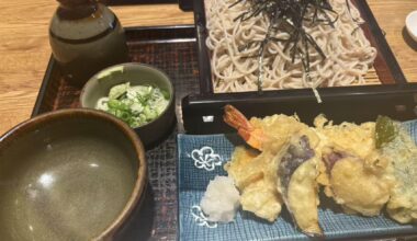 Tempura soba with extra noodles (1.5x portion)