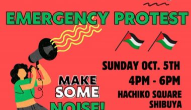 Anti-genocide protest this Sunday in Shibuya.