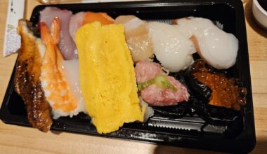 Japanese supermarket style nigiri set from a Sushiro collab with my local Japanese supermarket