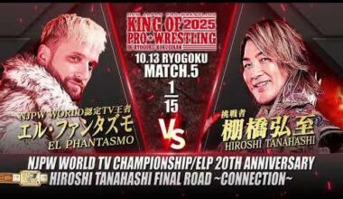 El Phantasmo vs Hiroshi Tanahashi LIVE in English October 13!