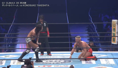 Konosuke Takeshita and Zack Sabre Jr. exchange strikes [G1 Climax 35 - Day18]